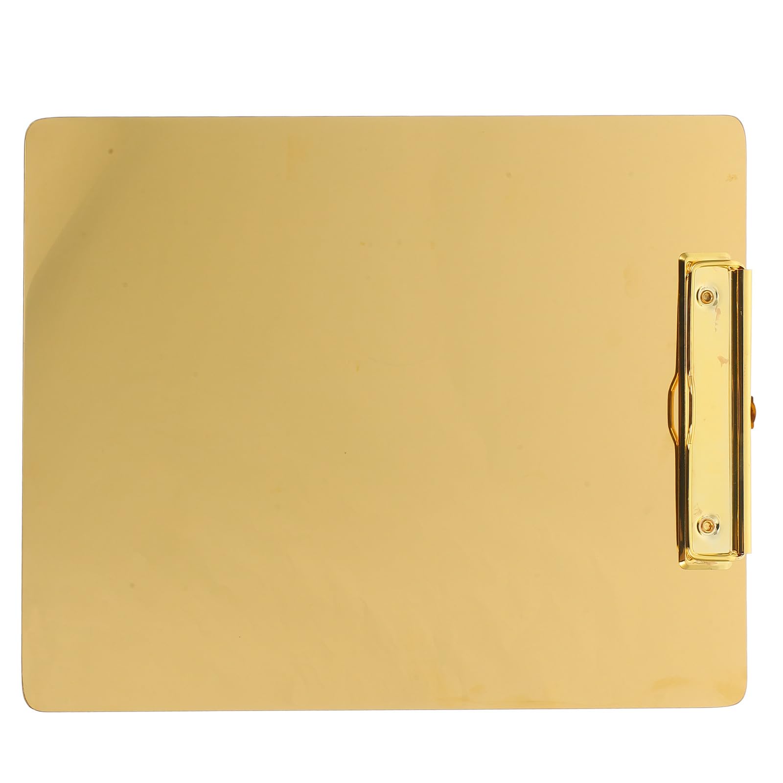 Porta Documenti in Acciaio Inossidabile A4 Superficie Liscia e Angoli Arrotondati, Tavoletta Scrittura Oro per Ufficio e Casa