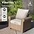 HERA'S HOUSE 6 Pieces Patio Furniture Set, Outdoor Rattan Furniture with 5.5" Cushions, All-Weather Outdoor Wicker Sectional Conversation Set for Lawn Garden Backyard, Beige