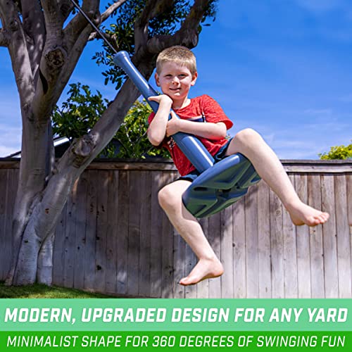 Image of GoSports Modern Tree Swing with Rope and Carabiner - Red or Blue - Free Flight All-Weather Outdoor Kids Swing