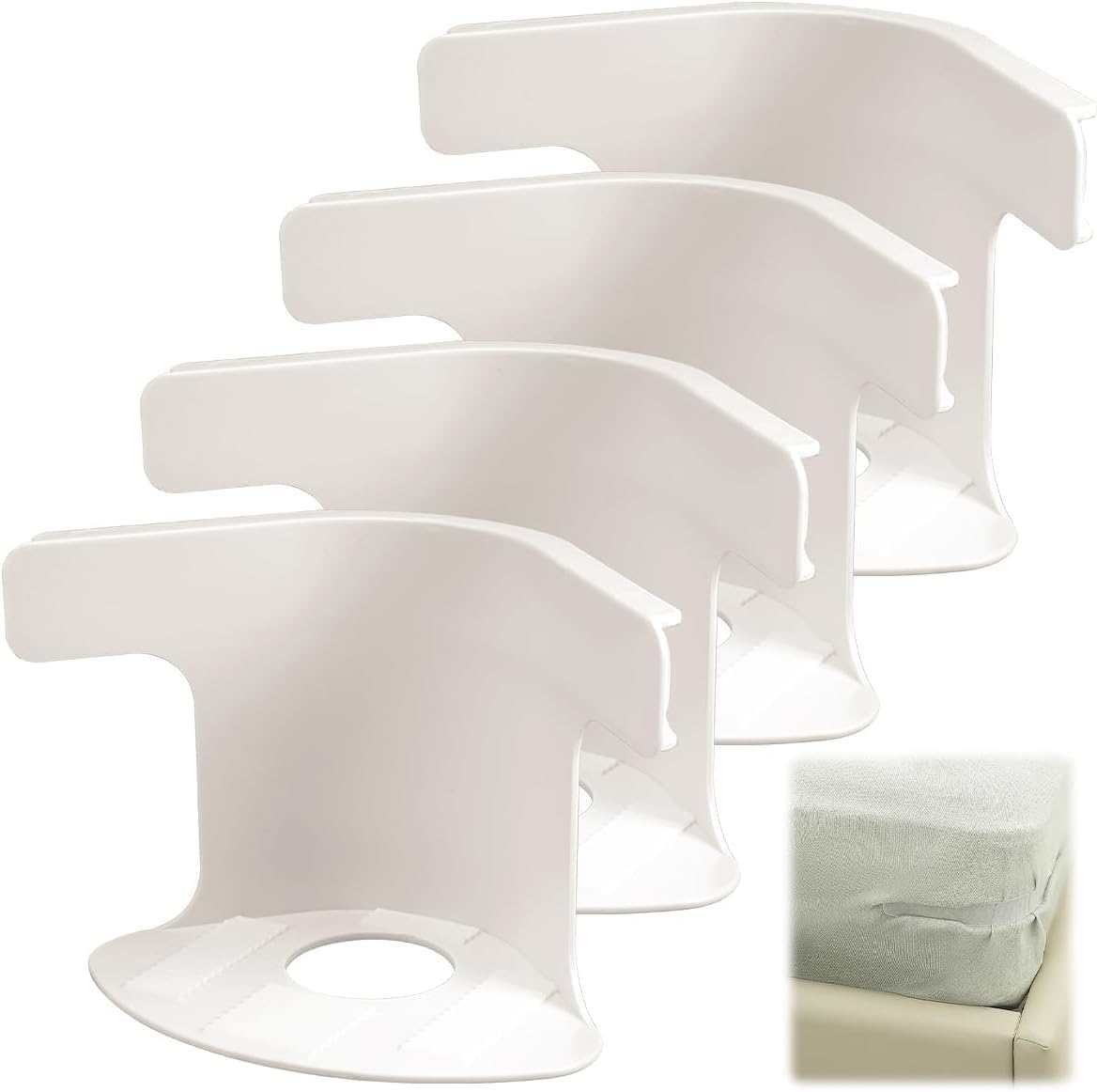 Onprix Bed Sheet Holder with Lock Strips,Heavy Duty, Non-Slip Sheet Holders for Queen & King Size Beds,Easy Install, Durable ABS+PC Material,Perfect for Fitted Sheets, Mattress Pads,Waterproof Cover-image-45