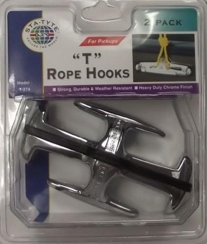 T-274 Rope Hooks Tie Down T-Style 2 Pack Heavy Duty 500lb Test Strength