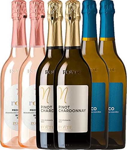 VINELLO 6er Kennenlernpaket - Spumanti von Ponte mit einem VINELLO.weinausgießer | 3x2 x 0,75 Liter Cover
