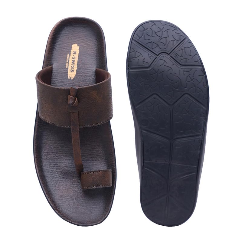 Image of Men's Synthetic Leather Slippers With PU Sole