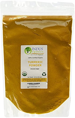 Indus Organics cúrcuma Curcumina en polvo grado premium alta pureza recién empaquetado