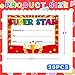BIZIBAFF Super Star Rewards Award Certificates for Kids Student 30PCS Kindergarten Preschool Award Certificates of Achievement School Recognition Certificates for Back to School Teacher Supplies