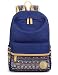 Leaper Casual Style Lightweight Canvas Laptop Bag Cute Backpack Shoulder Bag School Backpack Travel Bag (Navy Blue A3)