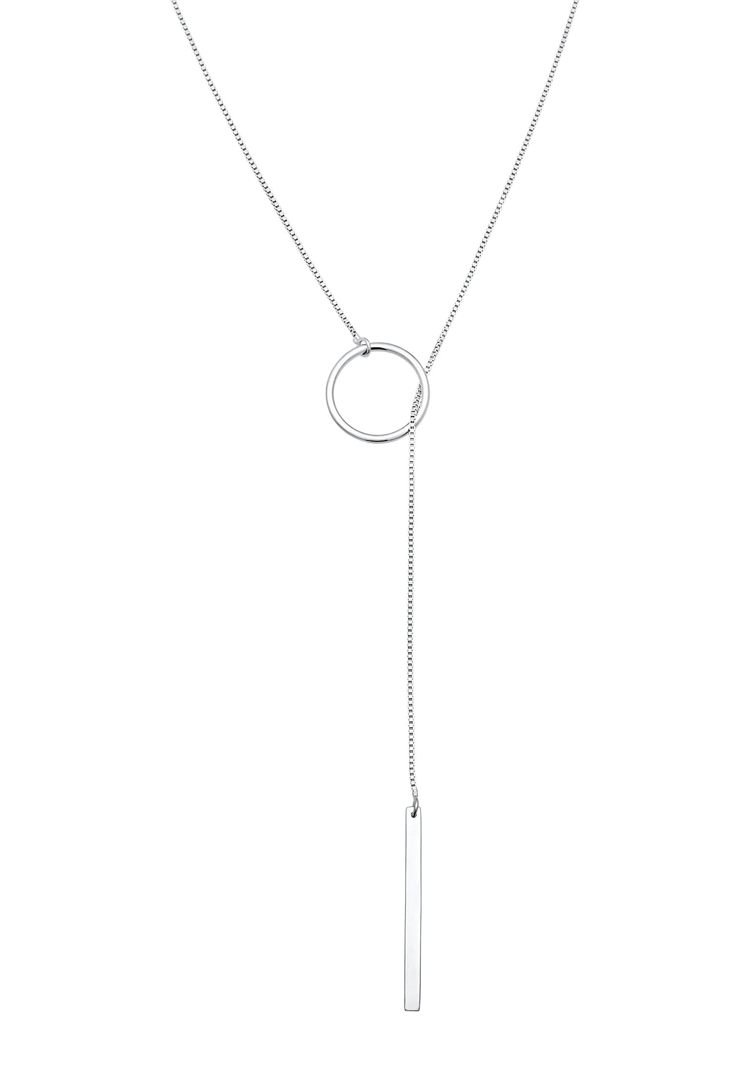 Elli Halskette Damen Y-Kette Kreis Stab Geo 925 Silber