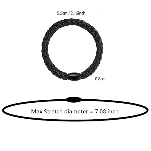 Miniatura 7 de 30 bandas elásticas trenzadas para el cabello para mujer, para cola de caballo para cabello rizado grueso, sin daños, sin arrugas, accesorios