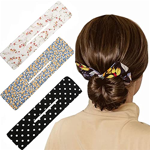 3pcs Elegant hair tie bow Deft Bun for Hair, Magic Donut Hair Bun Maker, French Twist Hair Tool to Roll a Bun, Twist a Bun(MIX 4)