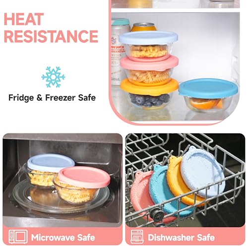 PUREKRA 4 PCS Silicone Replacement Lids for Pyrex Glass Custard Cups 10oz, Reusable Silicone Lids for Food Storage, Food Covers, Dishwasher Freezer Microwave Safe (Container NOT Included) by Purekra - Used condition - Image 7