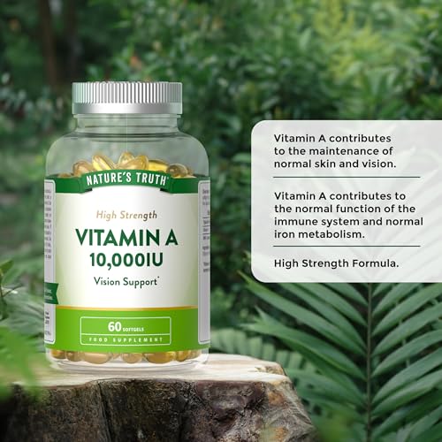 Nature's Truth Vitamin A 10,000iu - 60 Softgels - High Strength Vision Support - Image 3