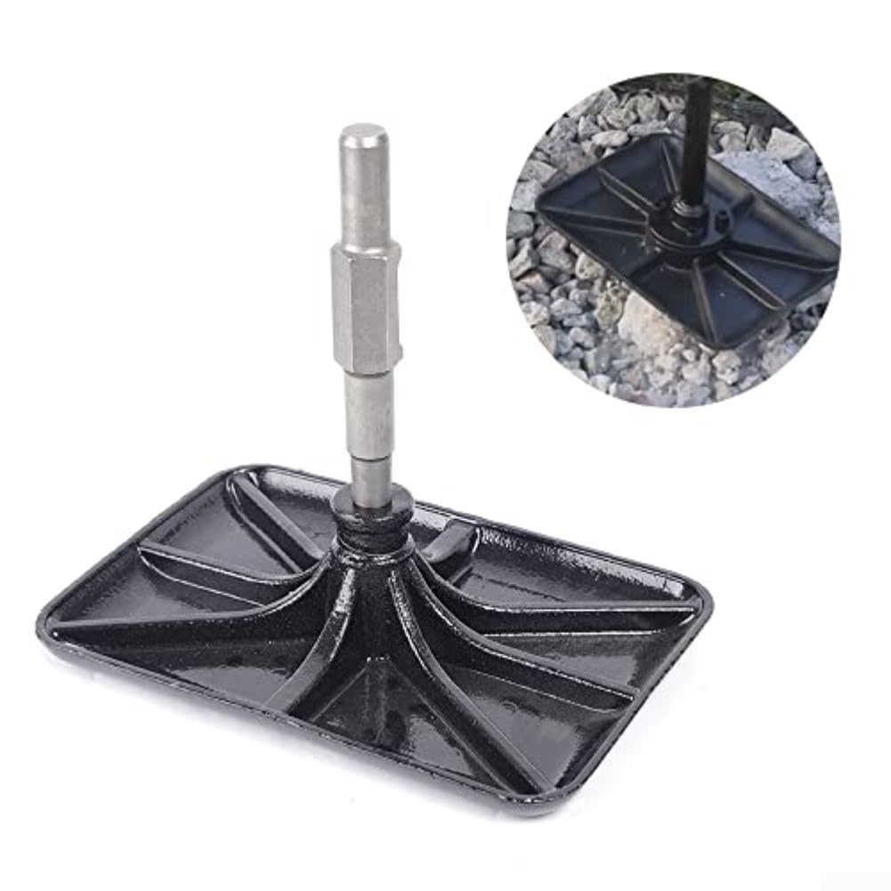 Plaque de percussion en alliage léger avec base épaisse élargie pour un compactage efficace du sol, pour marteaux électriques, design amovible