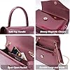 Milisente Pochette en cuir synthétique verni pour femme - Petite pochette de soirée pour mariage - Avec chaîne d'épaule, A bordeaux, Mittel #3