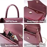 Milisente Clutch Damen Kunstlackleder Abendtache Für Hochzeit Klein Clutches Handtasche Mit Schulterkette – Bild 4