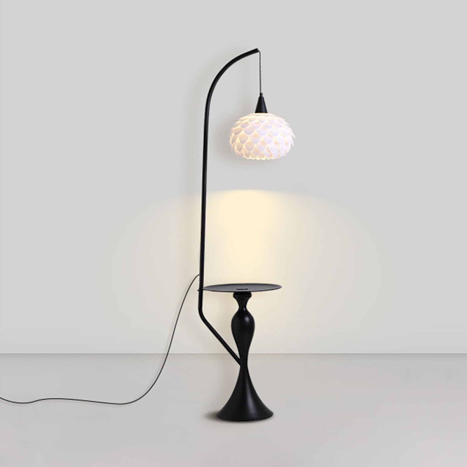 Wohnzimmer Stehlampe* Stehlampe, Schreibtischlampe, Stehlampe, Stehlampe mit Tisch, Beistelltisch-Stehlampe mit Holzende, moderner Regal-Beistelltisch for Schlafzimmer, Wohnzimmer, Büro-Stehlampe, Tis