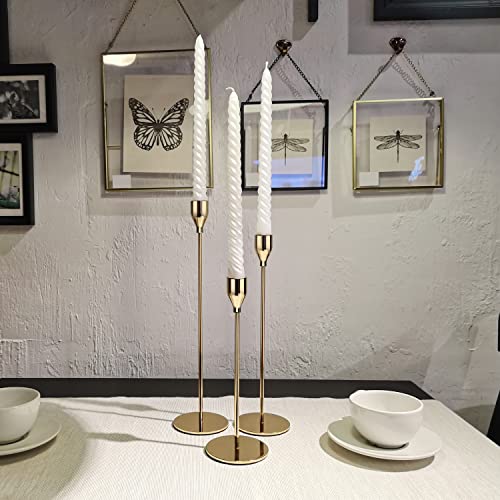 Pnavmg Gold Candle Holders Candlestick Holders For Taper Candles, Set Of 6 Modern Decorative Candle Sticks Long Holder For Table Centerpiece, Wedding, Dinning, Party (Candles Are Not Included) #TOP6