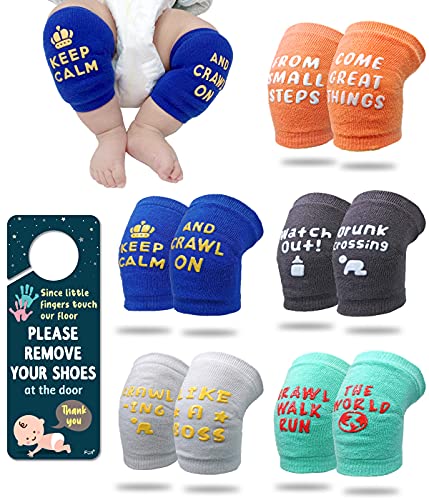 5-Pair Set of Fun-Plus Baby Knee Pads for Crawling