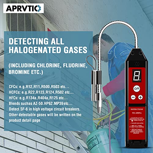 Refrigerant Leak Detector, Aprvtio Wjl-6000Pro Freon Leak Detector Freon Sniff Halogen Leak Detector, Higher Sensitivity(Up To 0.11Oz/Yr) R22 R410A R134A #TOP4