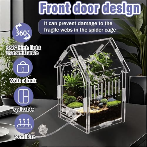 Image of Acrylic Jumping Spider Enclosure with Magnetic Latch