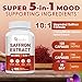 Saffron Supplements - 5 in 1 Saffron Capsules with 10:1 Saffron Extract 88.5mg, Ginseng, Goji Berry & Chrysanthemum – Supports Memory, Focus, Mood, Energy, Emotional Balance & Eye Health