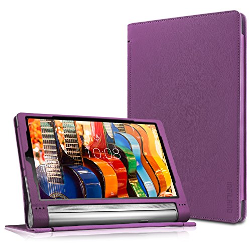 Lenovo Yoga Tab 3 Plus/Lenovo Yoga Tab 3 Pro 10 Case - Infiland Folio Premium PU Leather Stand Cover Fit for Lenovo Yoga Tab 3 Plus 10.1/ Lenovo Yoga Tab 3 Pro 10.1-Inch Tablet, Purple