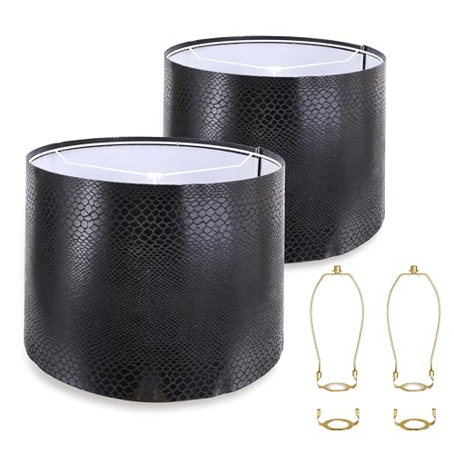 ALUCSET Lampshades Set of 2, Drum Lamp Shades 13