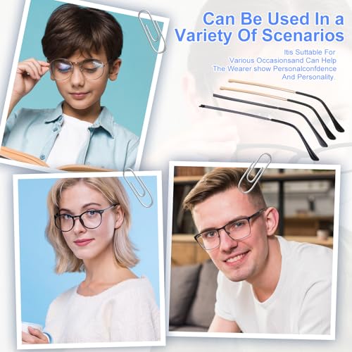 Glasses Repair Kit with Screws 2 Pairs Arm Replacement Eyeglass Glass Kit Temple Tightening Replacement for Legs Arms Replace Arms Eyeglasses Parts Blackand Golden