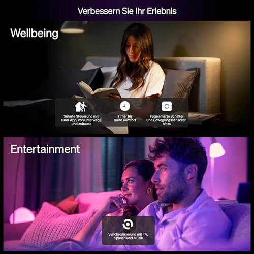Philips Hue Essential Starter-Set: Bridge + 3 Essential GU10 smarte Lampe + Smart Button, White und Color Ambiance, 2200-6500K, dimmbar, funktioniert mit Alexa, Google Assistant, Apple Home - 8