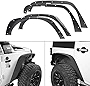 Hooke Road for Jeep JK Flat Fender Flares, Front & Rear Steel Wheel Flares Liner for 2007-2018 Jeep Wrangler JK & Unlimited - 4PCS Set