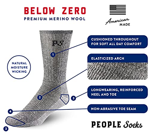 People Socks Thick 4Pairs Merino Wool Mens Socks Charcoalx 2Pairs, Navy X 1Pair, Brown X1Pair Large #TOP2