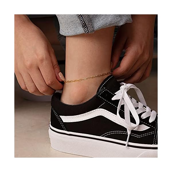IEFWELL Heart Initial Anklets for Women, 14K Gold Filled Layered Ankle Bracelets Initial Anklet for Women Anklets with Initials Y