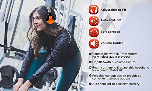 Xo Vision Ir630Or Universal Ir Wireless Foldable Headphones - Orange Wireless Bluetooth-Enabled Lightweight Portable For Iphone, Car, Kids Wireless Headphones For Universal Car Entertainment System #TOP6