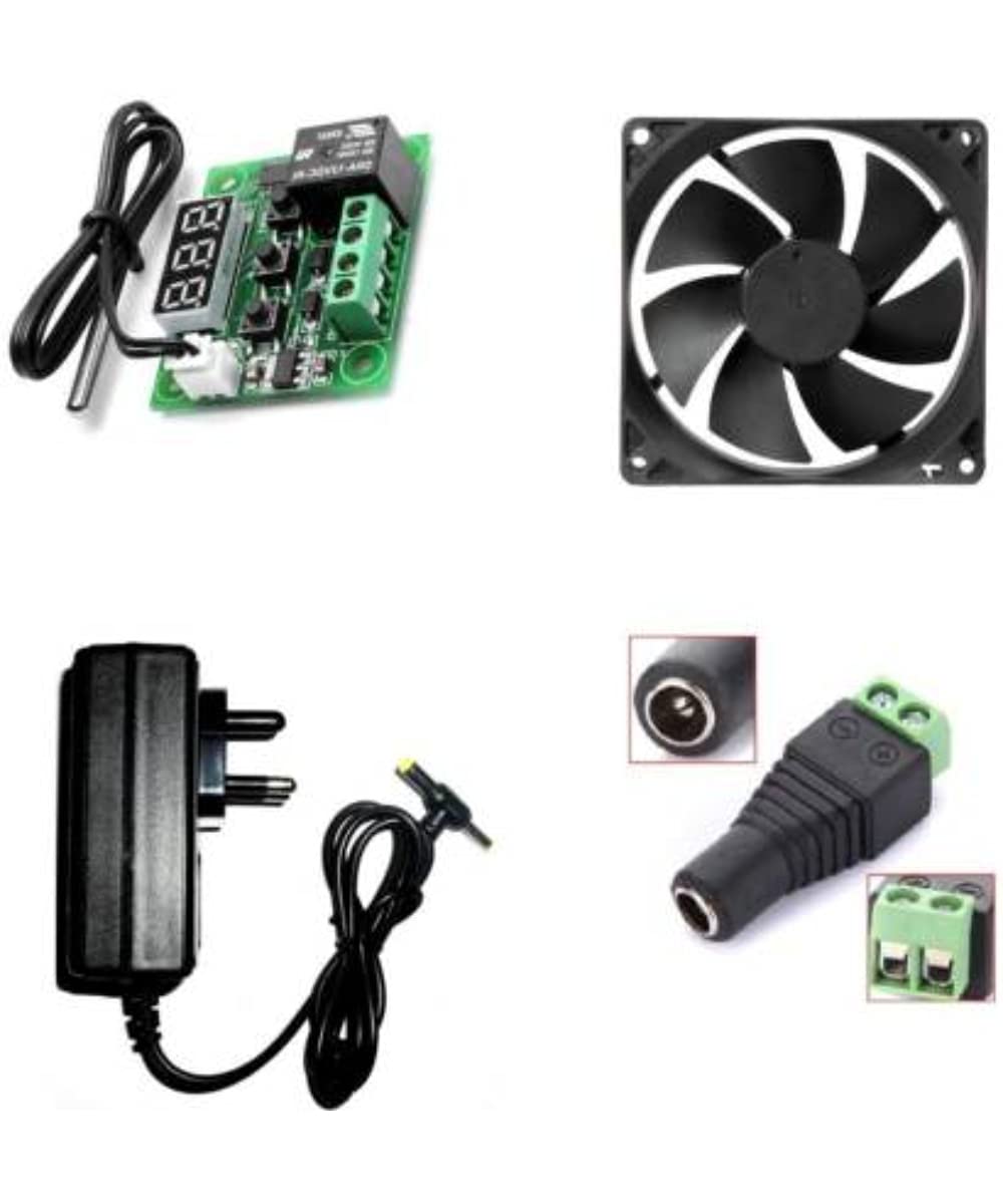 TechSupreme Combo Of W1209 + 12v 2Amp Adapter + 3inch fan+ 1 Dc Connectors Screw TypeFor Diy Incubator Electronic Components (B096TX2K24) Amazon Price History, Amazon Price Tracker