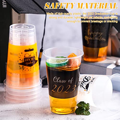 Karenhi 100 Pcs Graduation Party Cups Disposable 16 Ounce Plastic Drinking Cup Graduation Party Decorations Supplies For Class Of 2023 Congrats Grad Elegant Party Supplies Tableware Decorations #TOP5