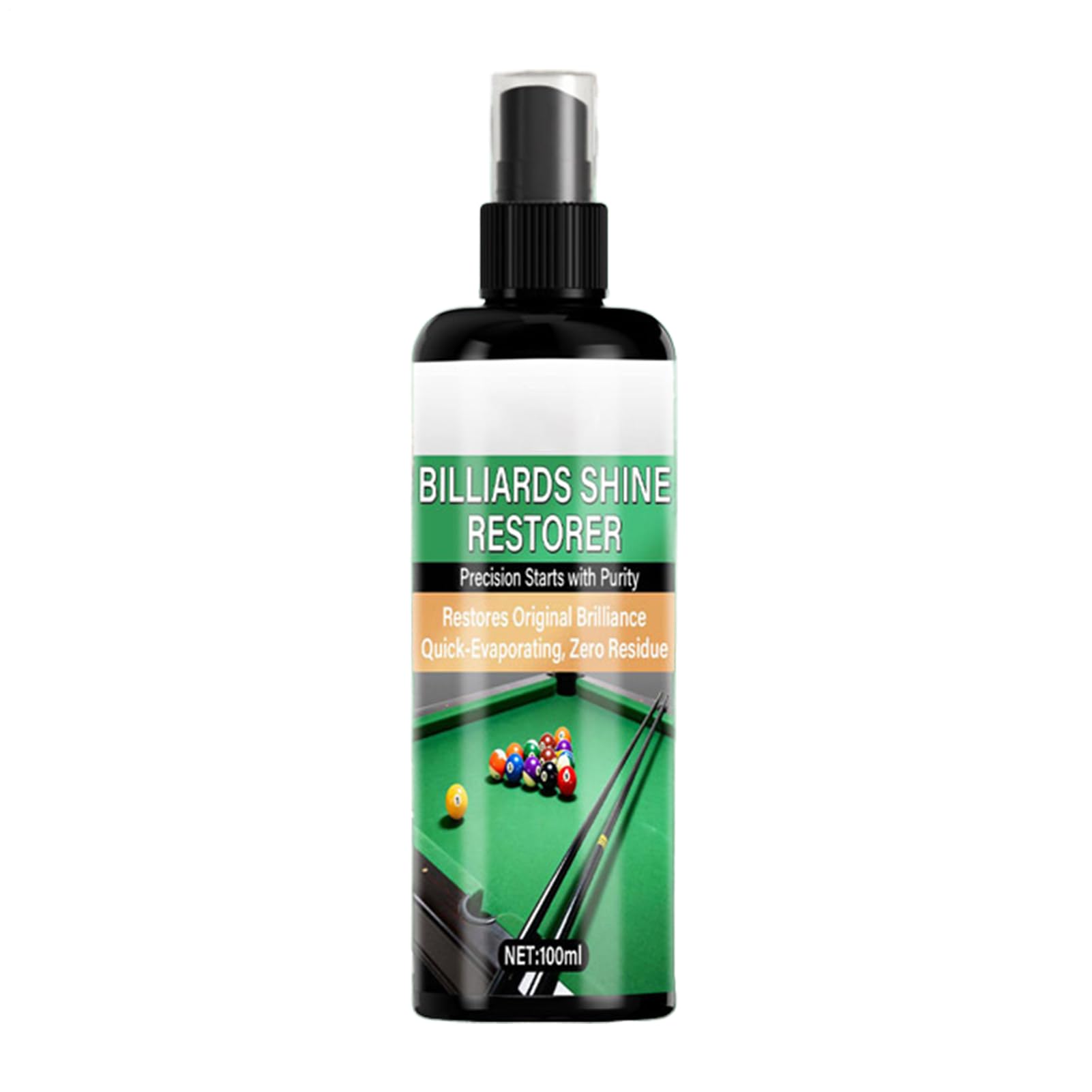 Pool Ball Cleaner Spray - 100ML Billiard Ball Cleaning Solution, Billiard Balls Washing Liquid, Pool Balls Cleaner Spray For Dirt Stain Remover Beginner Professional Home Club Competition Training