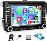 CAMECHO Carplay Autoradio 7' DSP Android Auto Radio für VW Golf 5/6 Polo