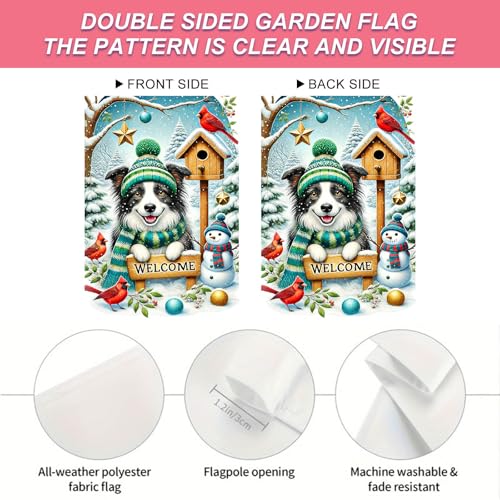 Image of BlissYard Garden Flag Shepherd Snowy Scene Winter 12x18 Inch Polyester | Garden Banner, Yard Sign | Shepherd Flag, Snowy Scene Lawn Decor | Porch, Patio, Entry (Winter Art)