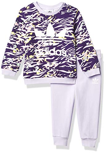 adidas Originals unisex-baby Crew Set Purple/Multicolor/White 4T