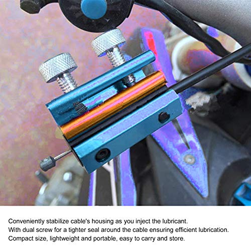 Image of Cable Luber Tool, Aluminum Alloy Motorcycle Cable Lube Tool, Portable Cable Oiler for ATV Motorcycle Dirt Bike Throttle Cable, 1.6 x 1.1 x 0.7in