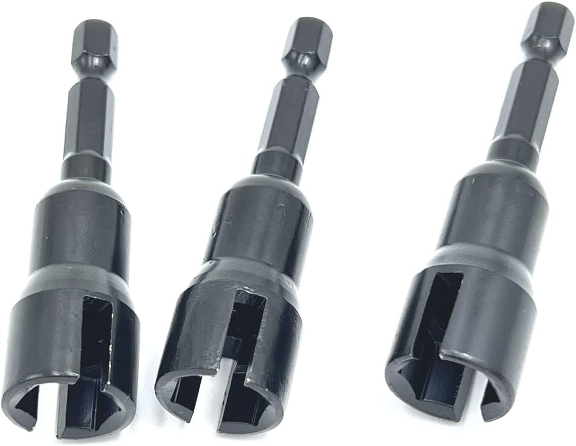 (3pc) Power Wing Nut Driver Set,Slot Wing nuts Drill Bit Socket Wrenches Tools Set,1/4" Hex Shank Drills Bits for Panel Nuts screws eye hook bolt