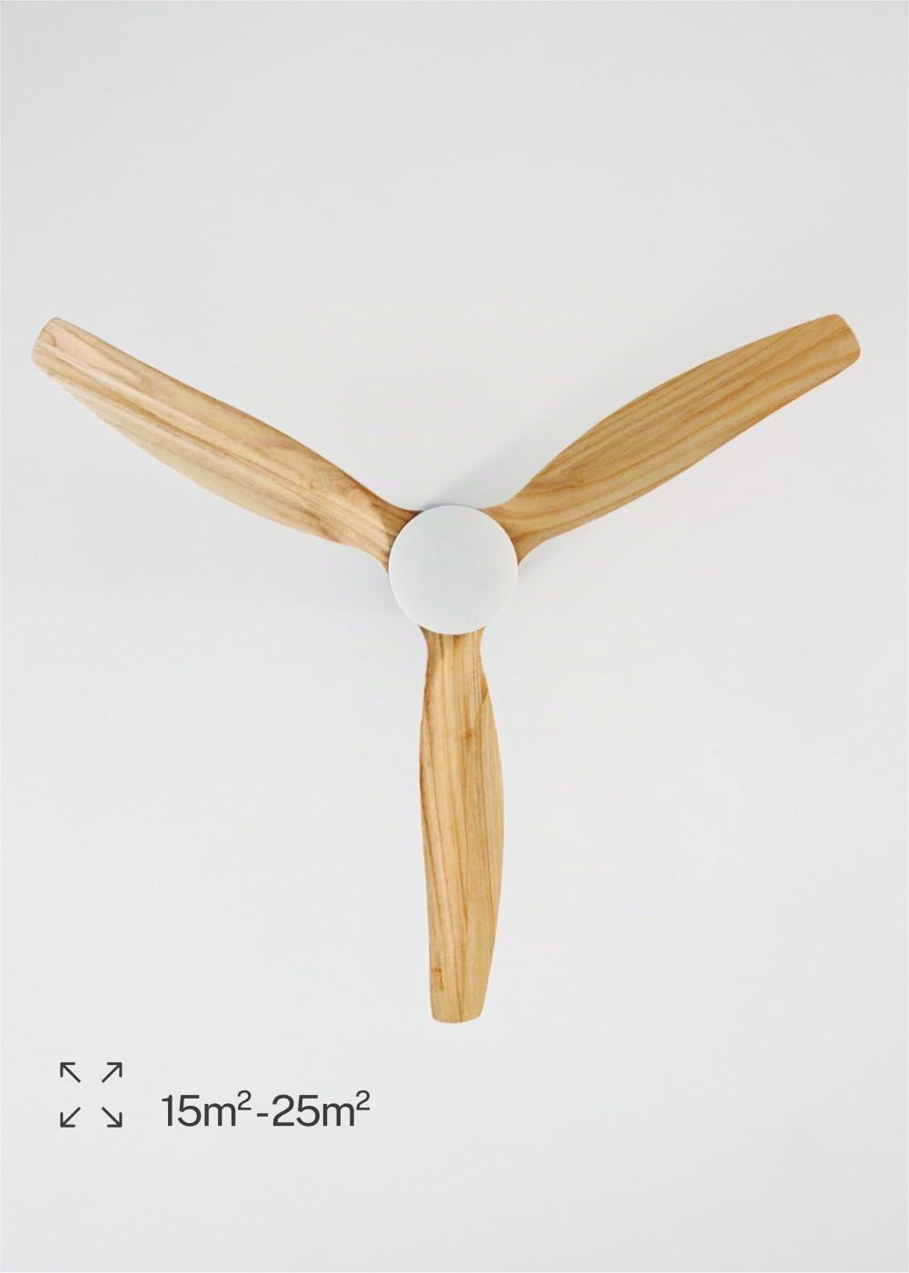 CREATE / WINDCALM NATURAL WOOD M/Ventilateur de plafond avec lumière nickel pales bois clair avec télécommande / 40W, Minuterie, Ø132 cm, 6 vitesses, 3 températures de lumière, fonction été-hiver
