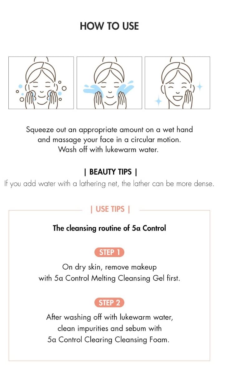 Dr.Ceuracle 5α Control Clearing Cleansing Foam | Deep Cleansing Sebum Care, Pore Purifying | A Special Foaming Cleanser For Dehydrated, Oily Skin That Cleanses Away Pore-Clogging Sebum and Innecessary Oil Without Tightness - Image 7