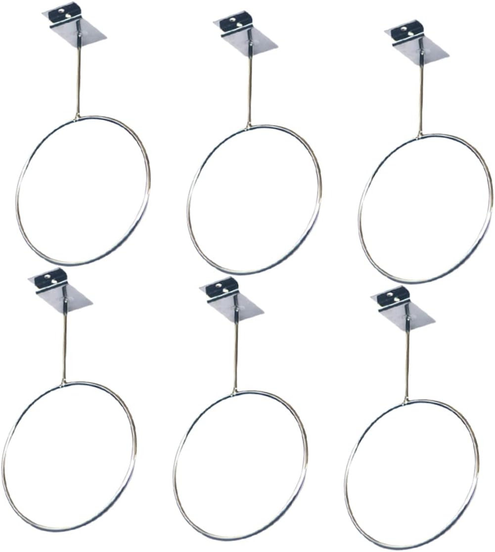 Kisangel 6PCS Wall Mounted Ball Rack Durable Display Holders for Basketball Soccer Volleyball and Exercise Balls Easy Installation for Home Garage School Office Silver