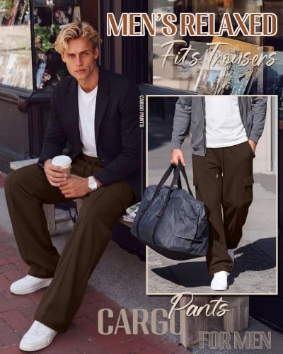 Image of Neer Men's Big and Tall Cargo Sweatpants Baggy Pants