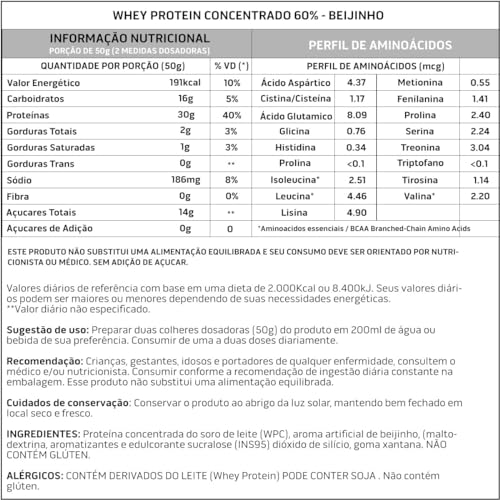Whey Protein Concentrado 1kg - Beijinho - 100% Importado - Soldiers Nutrition