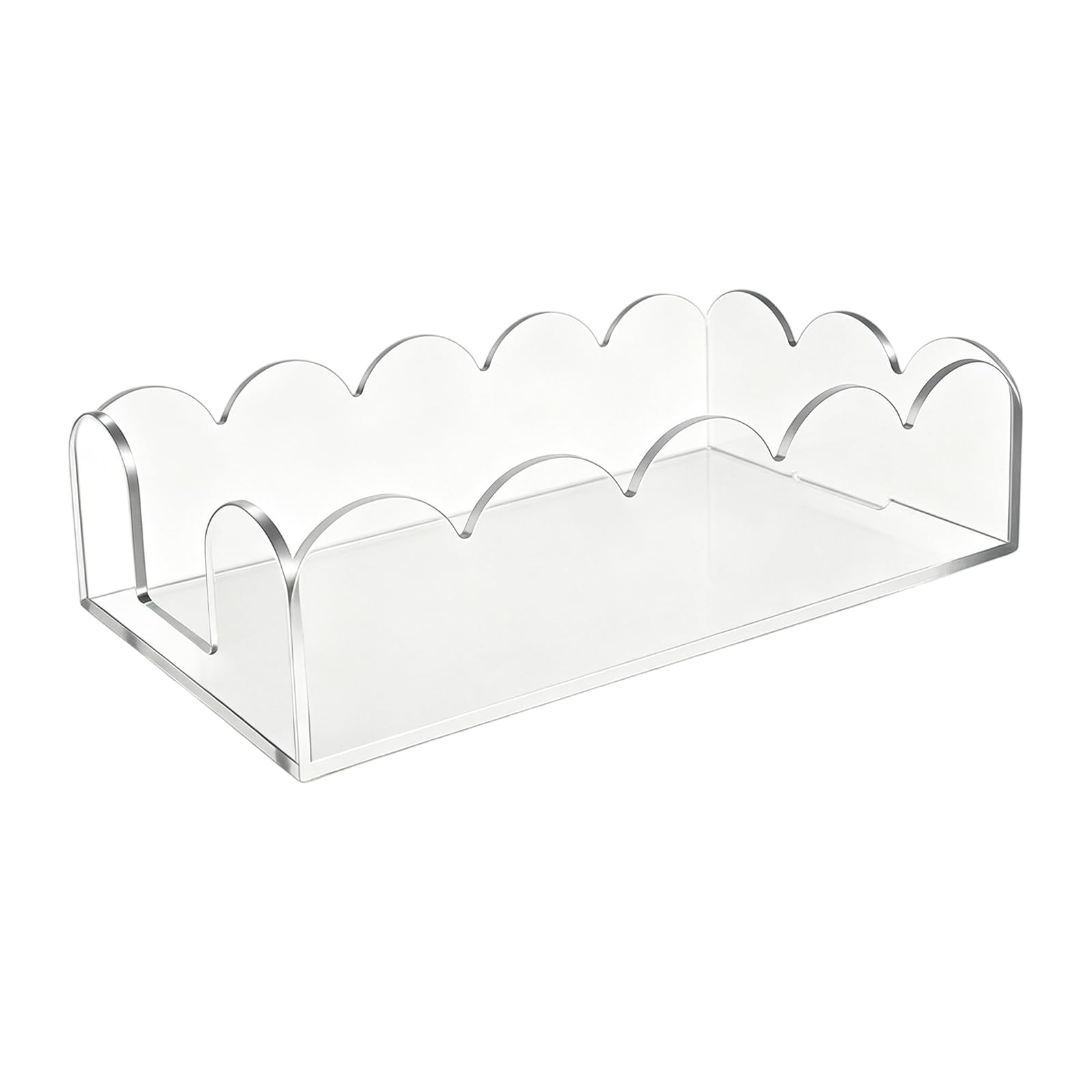 Elnwnnkc Modern Acrylic Tissue Paper Dispenser Case Clear Paper Towel Organiser with Unique Waved Shape for Bathroom Bathroom Tissue Storage