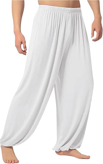Black Pants Men 2023 Casual Stretch Waist Solid Dancing Yoga Pants Fashion Loose Jogger Sport Trousers Sweatpants