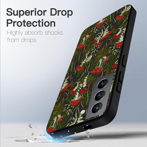 Compatible with Samsung Galaxy S25 Plus Case - Hippie Red Mushroom Wild Green Plants Flexible Silicone Shockproof Case for Men and Women Girls by ZHEPAITAO - Used condition - Image 4