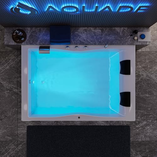 Aquade Acryl Badewanne 180x120 Modell: Hamburg - Weiß Badewanne Komplettset 180x120 - Badewannen Mit Wannenträger + Schürze + Wannenrandarmatur + Nackenkissen + Led – Bild 7