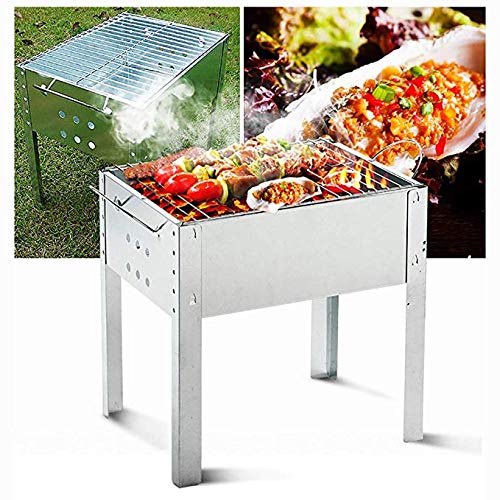 Barbecue pliant portatif en acier inoxydable au charbon de 35x25x35cm pour 3 à 5 personnes
